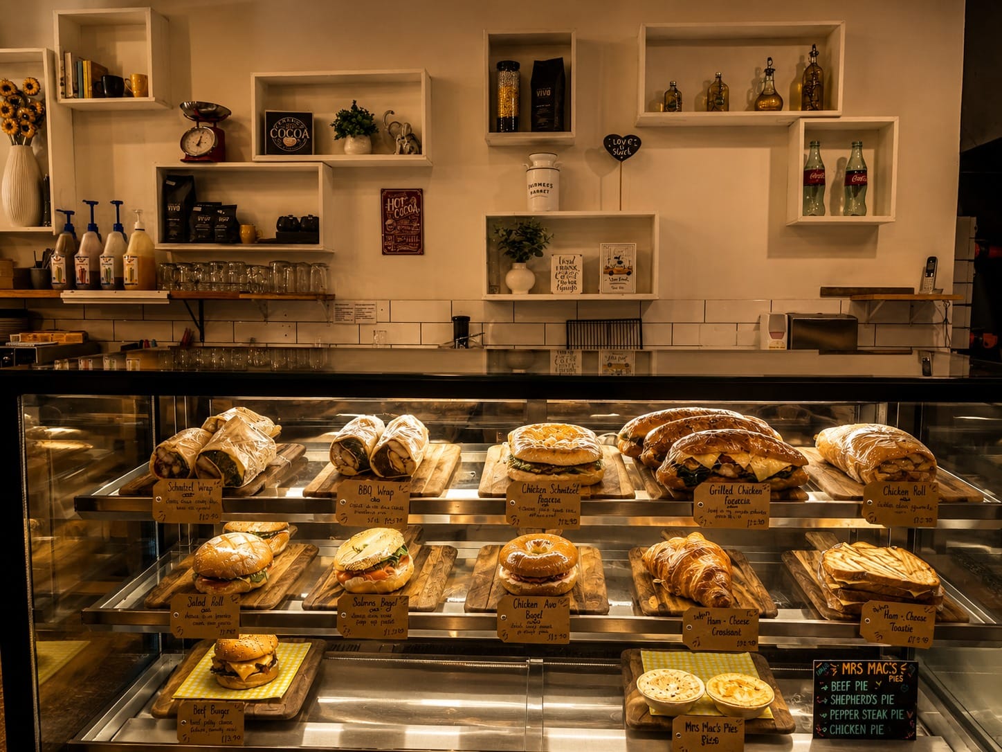 Bites on Bonwick printed food menu with halal breakfast options